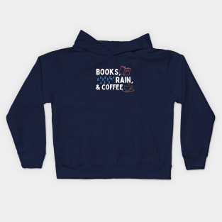 Books, Rain & Coffee Kids Hoodie